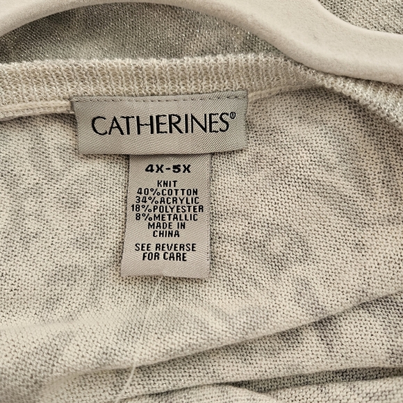 Catherines Silver And Gold Metallic Sweater Poncho Womens 4x 5x NWT - Picture 6 of 7